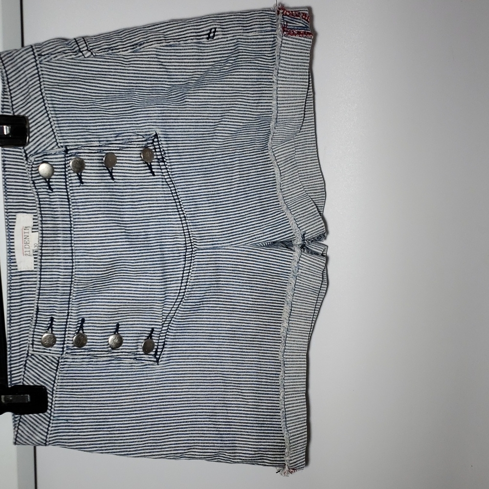 2.1 Denim Railroad Conductor Inspired Shorts.
